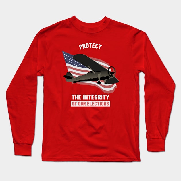 Protect The Election Integrity - United States Long Sleeve T-Shirt by Rachel Garcia Designs